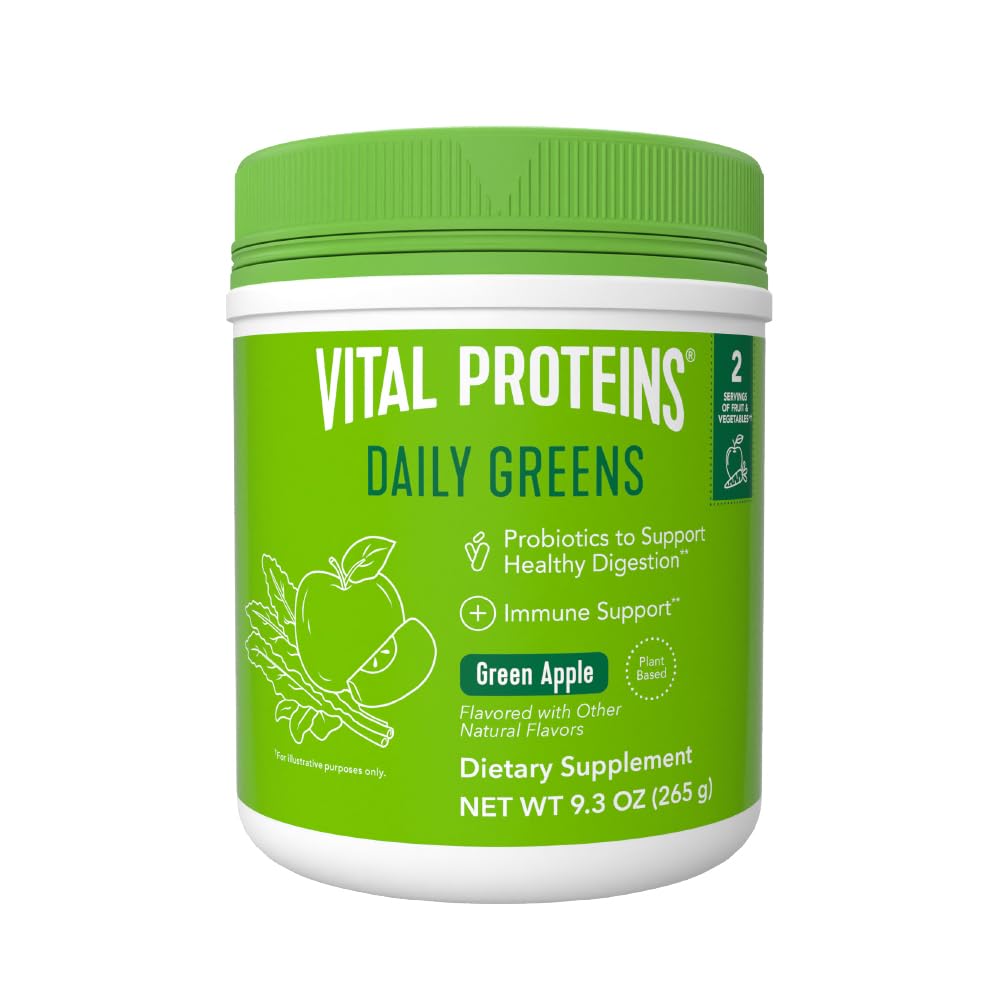 Vital Proteins Green Apple Daily Greens 9.3 oz front packaging