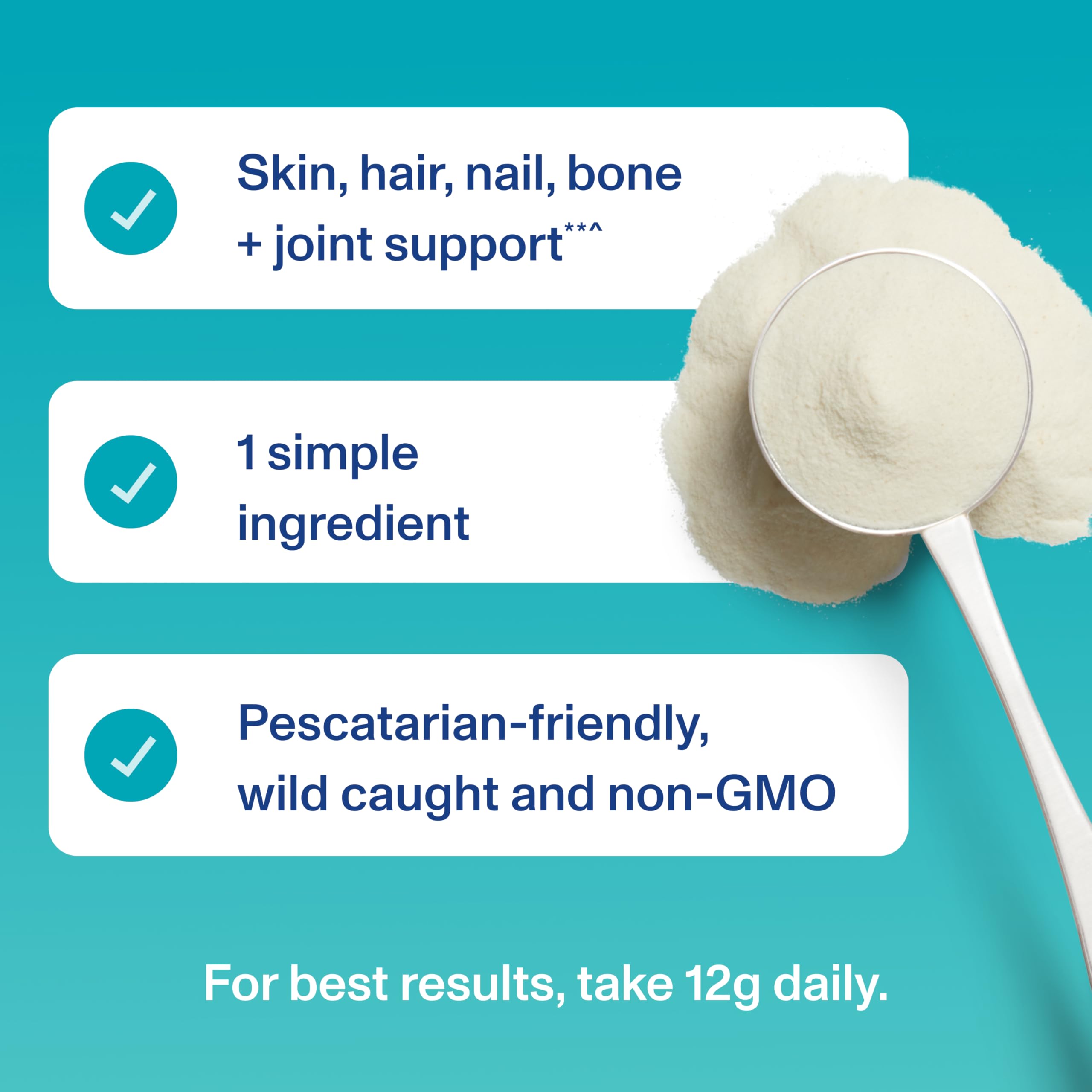 Vital Proteins Marine Collagen Peptides powder mixed into smoothie; easy protein addition.