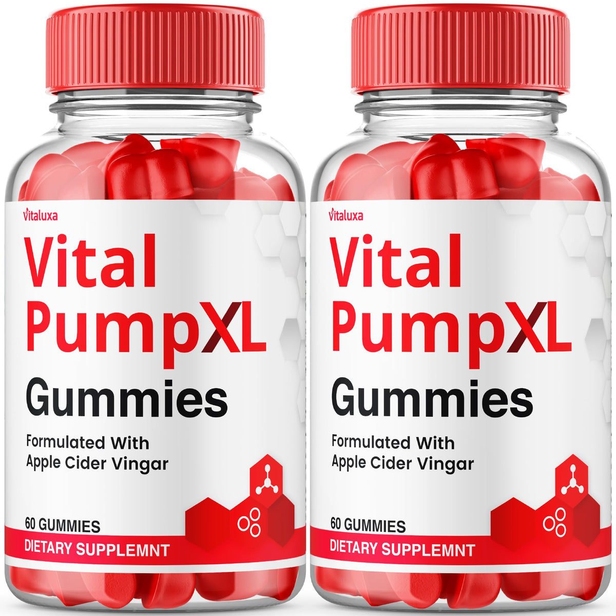 Vital Pump XL Gummies bottle with label close-up