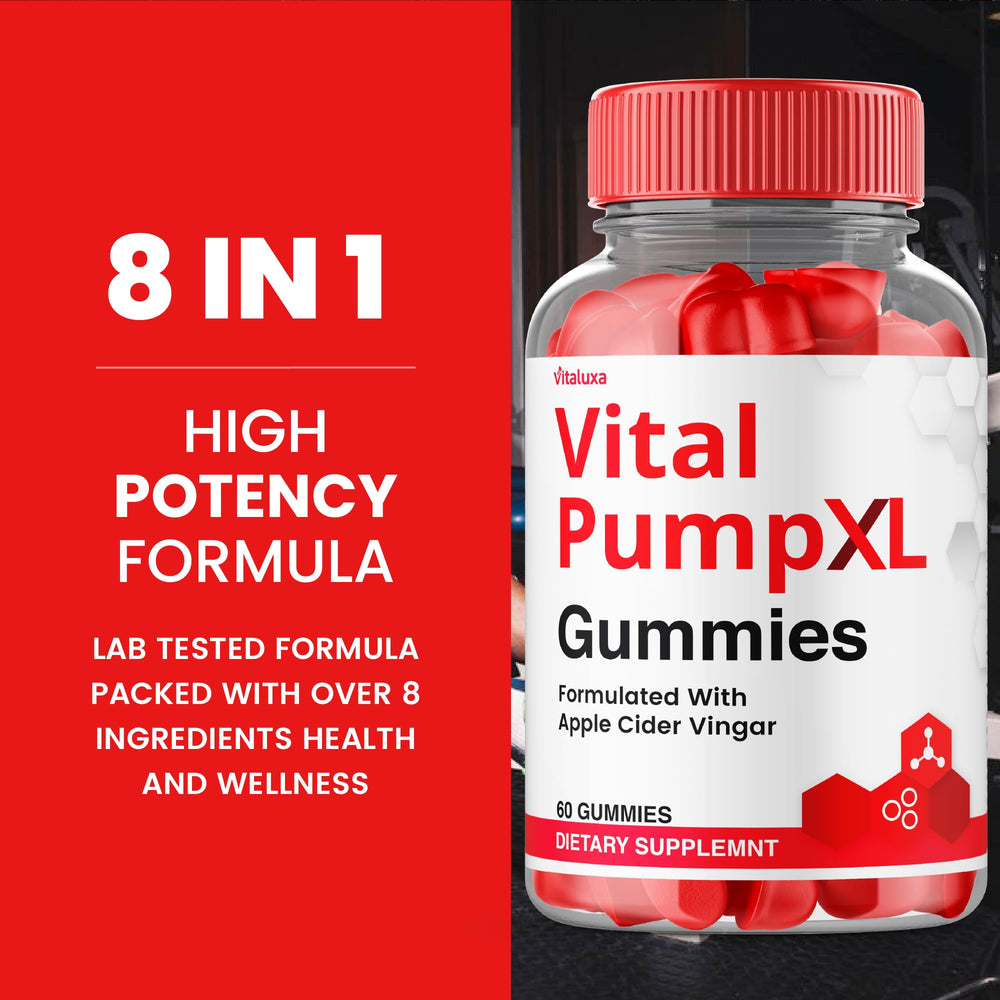 Vital Pump XL Gummies product shot with bold branding