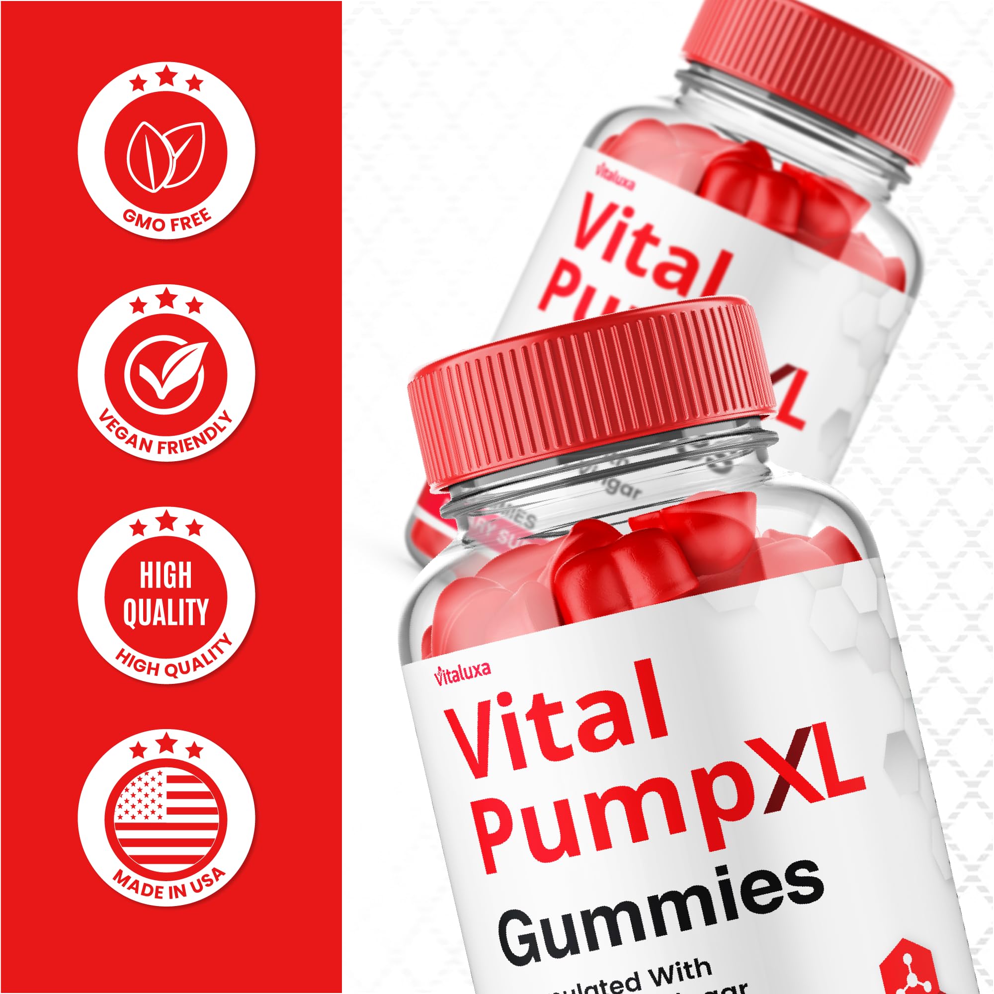 Vital Pump XL Gummies packaging and nutrition panel