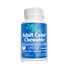 Front view of Vital Rise Magnesium & Ashwagandha Chewables bottle (60 count)