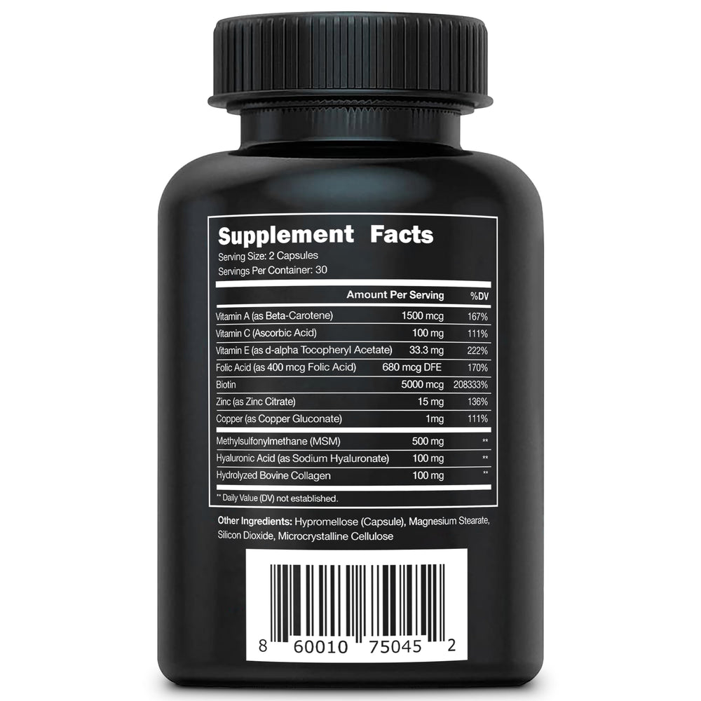 Person with healthy hair, clear skin, and strong nails