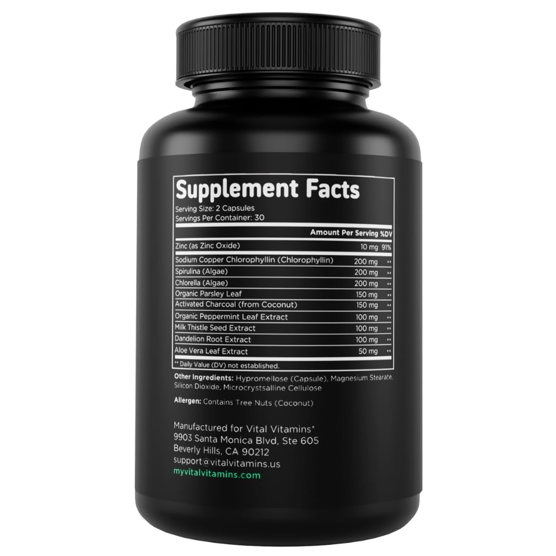 Healthy lifestyle with Vital Vitamins Chlorophyll Pills