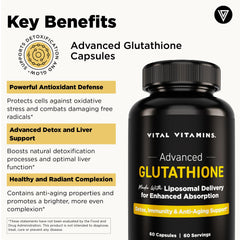 60-capsule bottle indicating a 60-day supply of Glutathione