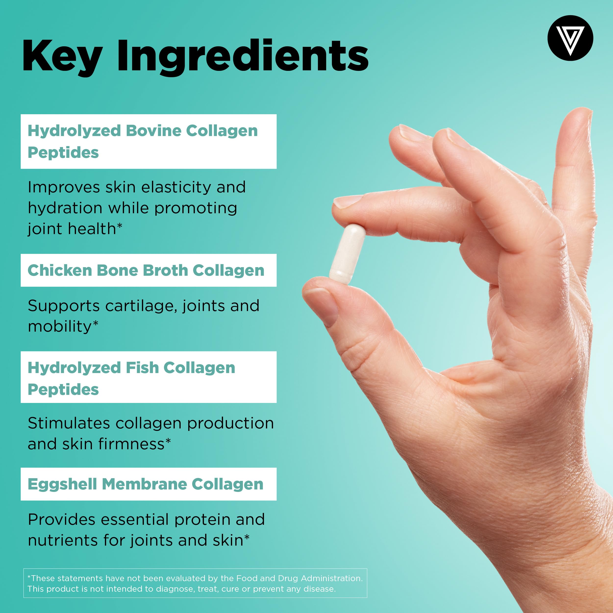 Vital Vitamins Multi Collagen label closeup emphasizing quality and ingredient clarity.