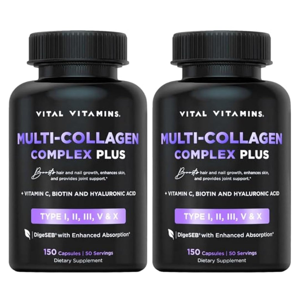 Vital Vitamins Multi Collagen Plus 2-Pack bottle and capsules