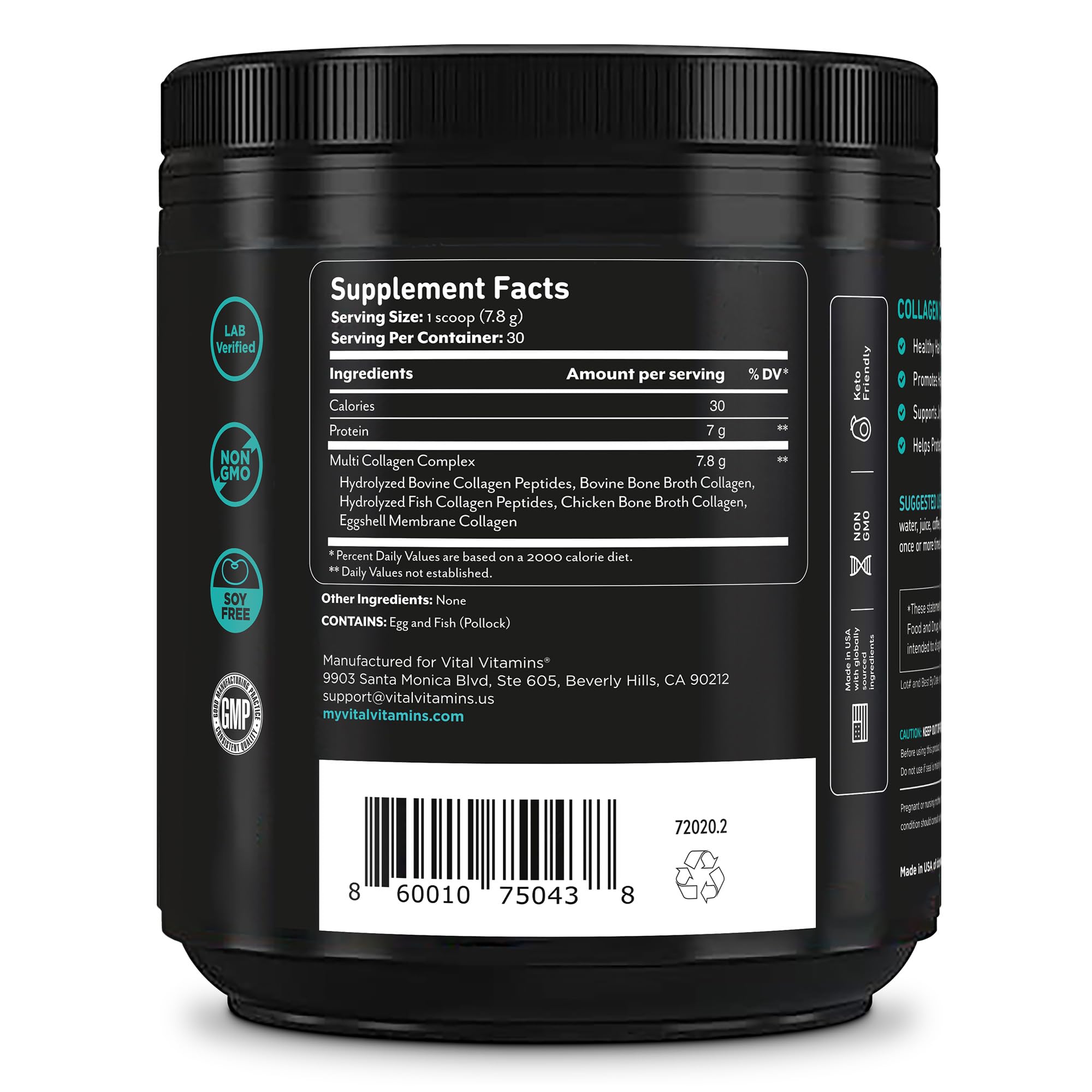 Close-up of the collagen powder texture