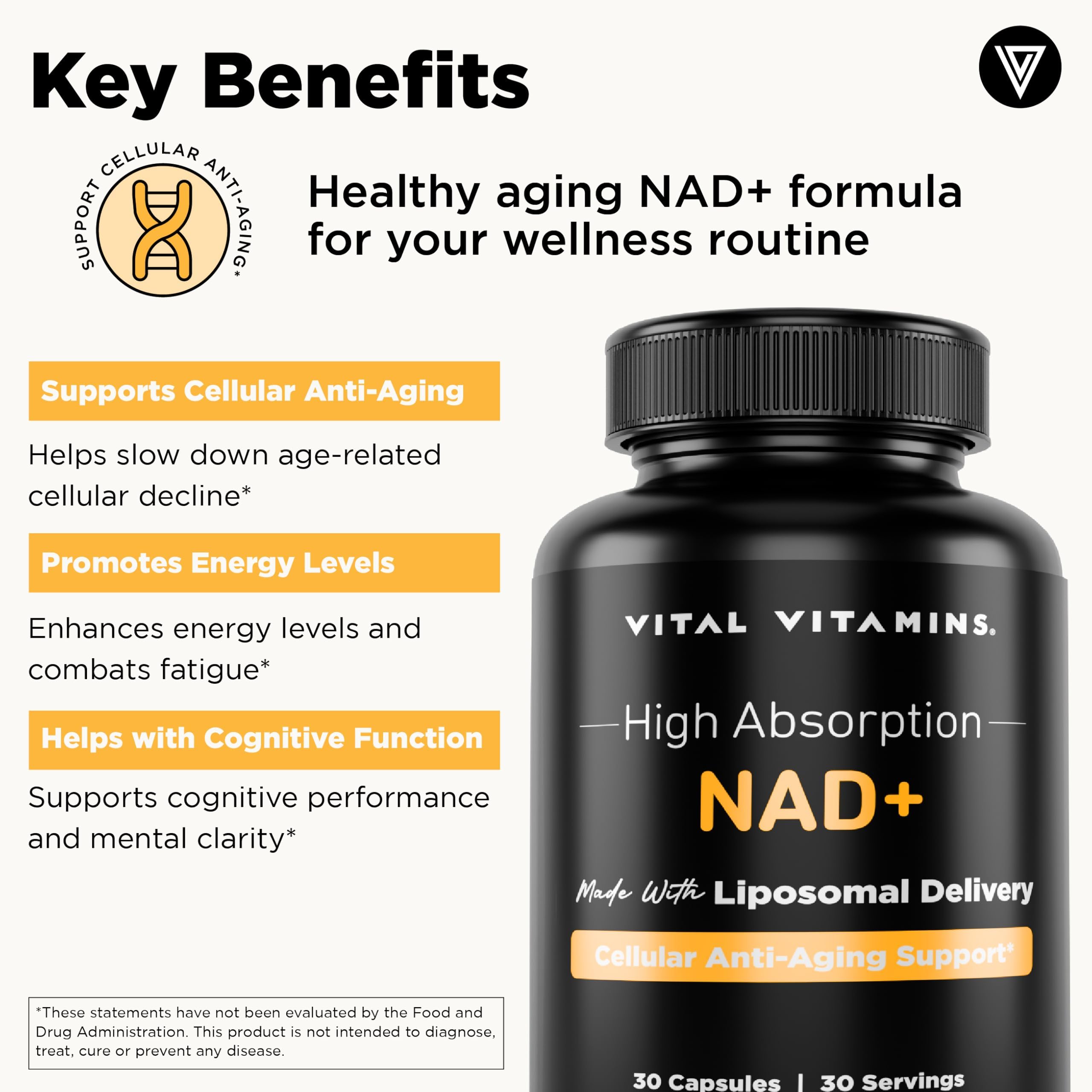 NAD+ energy boost illustration for Vital Vitamins