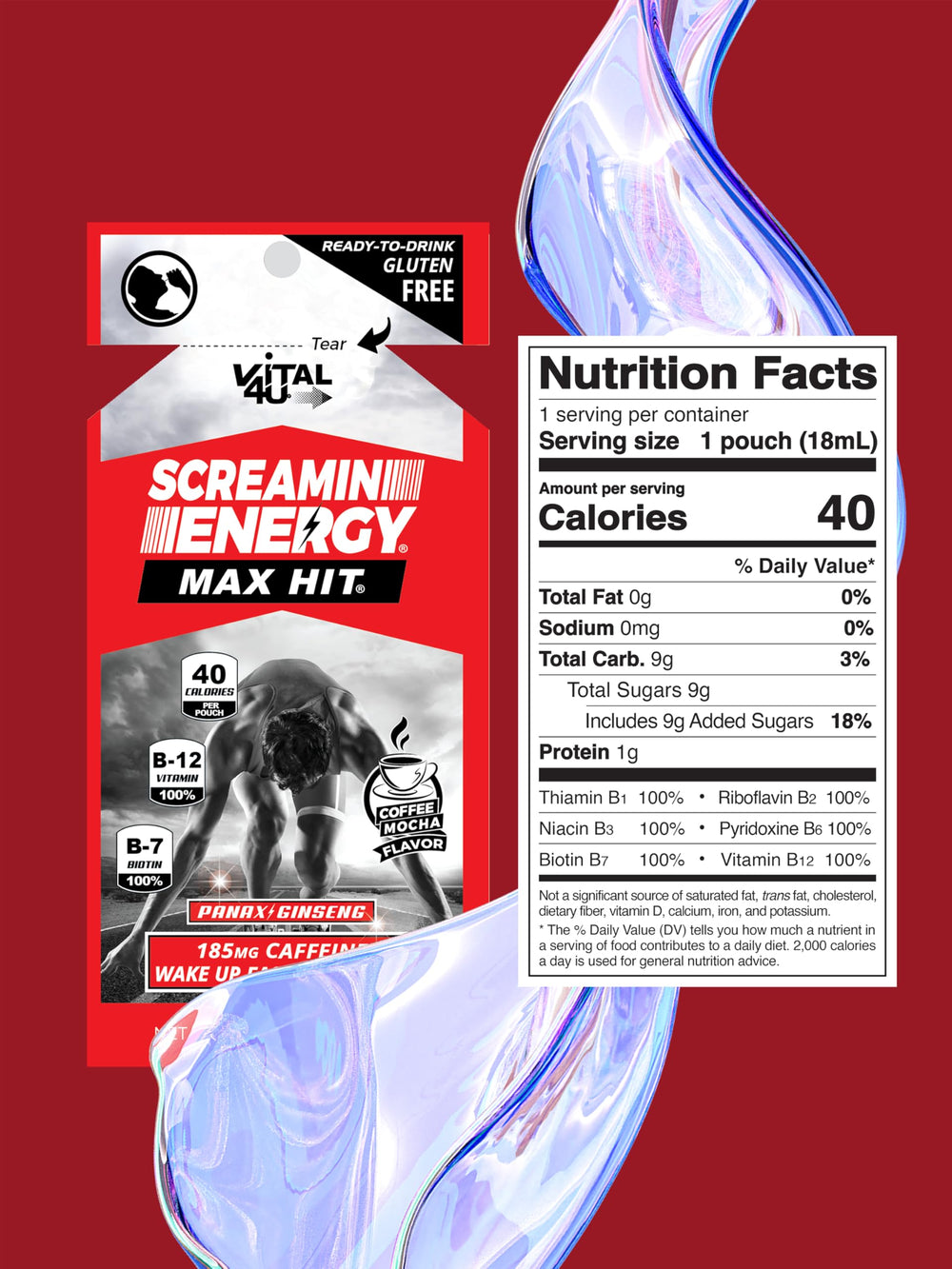 VITAL 4U Screamin Energy Max Hit coffee mocha flavor energizing aroma.