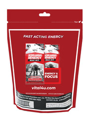 VITAL 4U Screamin Energy Max Hit pouch opened for on-the-go caffeine.