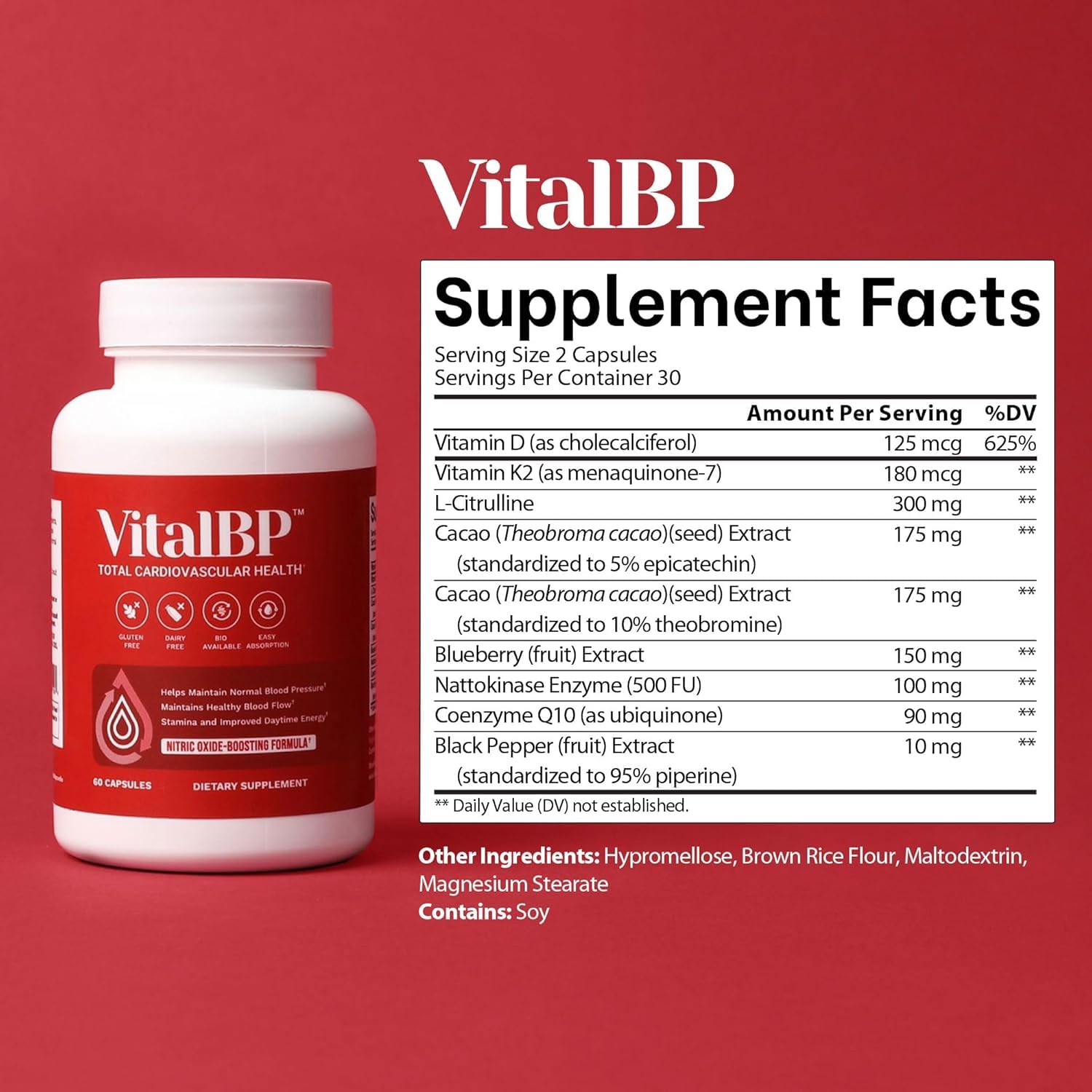 VitalBP nattokinase capsule close-up suggests natural circulatory support.