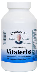 Vitalerbs bottle label - Christopher's Original Formulas Nutrient-Rich Herbal Supplement