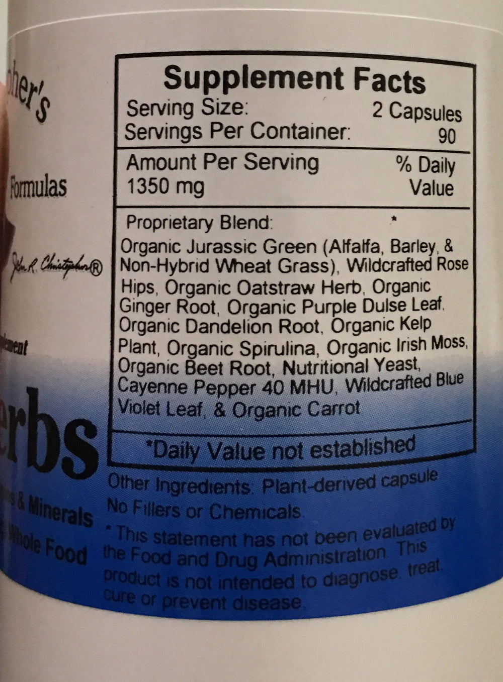 180 vegetarian capsules of Vitalerbs