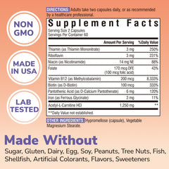 Close-up of supplement facts panel on Vitalibre bottle