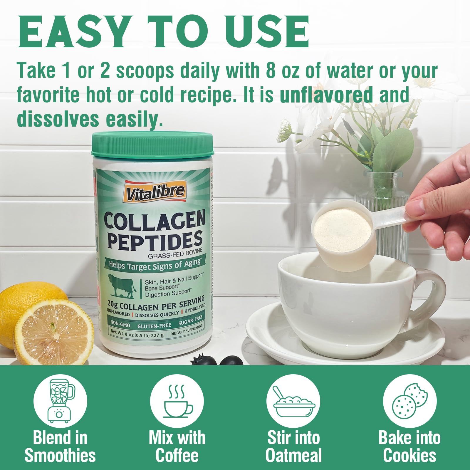 Illustration highlighting collagen types I & III