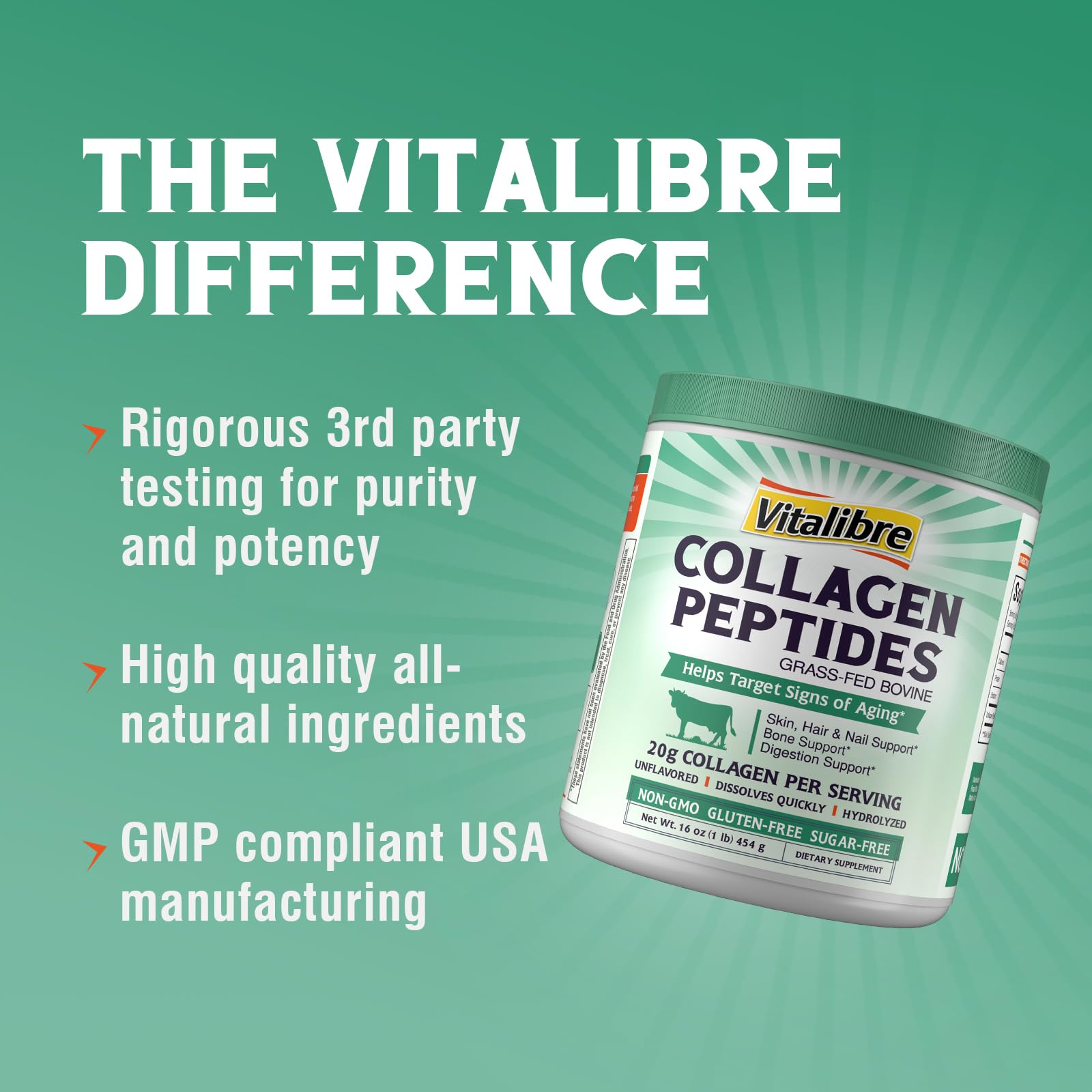 Collagen Type I & III supporting skin, hair, nails