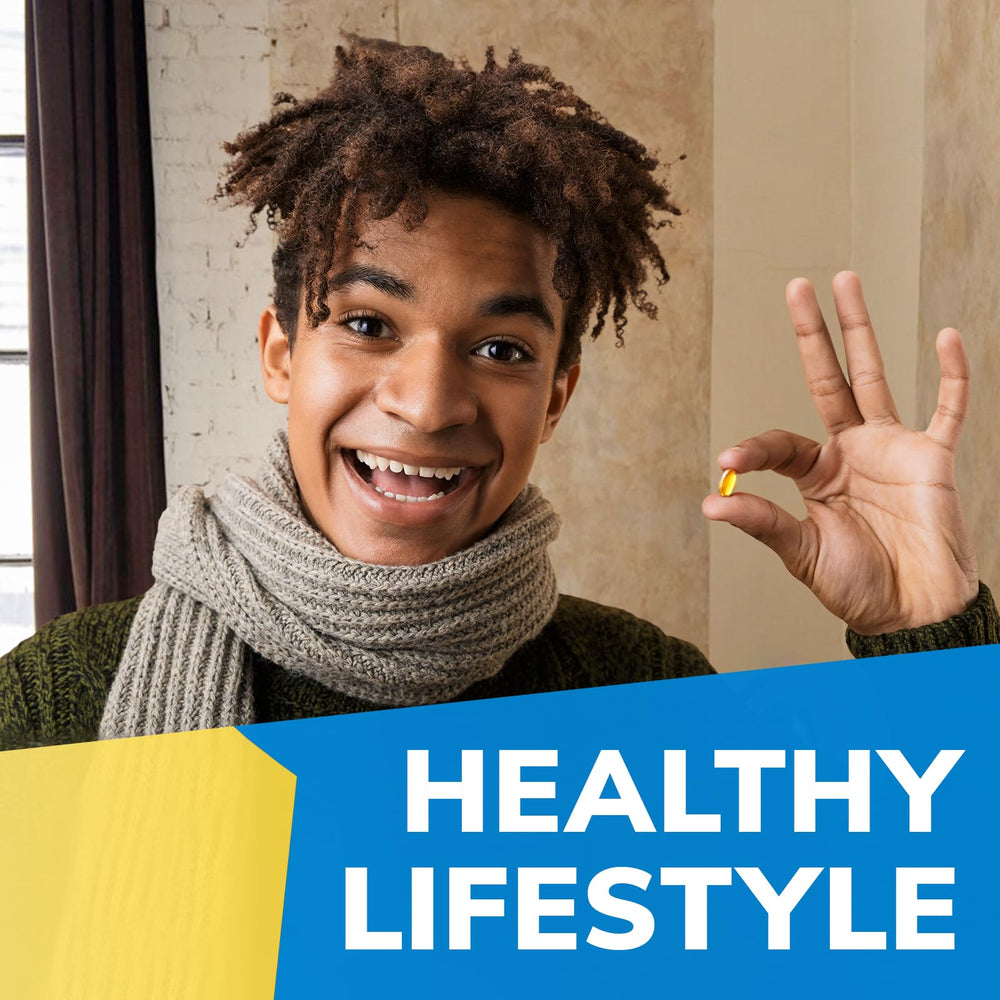 Easy-to-swallow mini softgels in a bottle