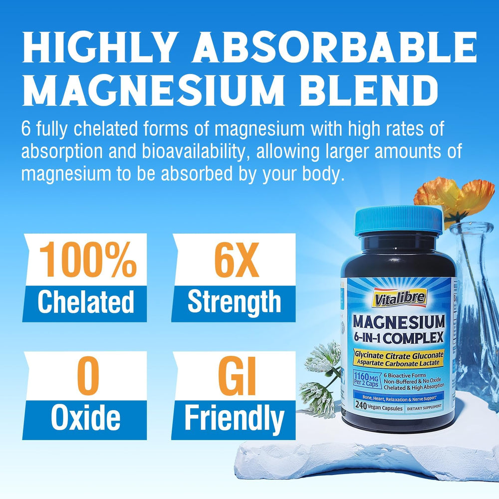 Vitalibre Magnesium 6-in-1 capsules