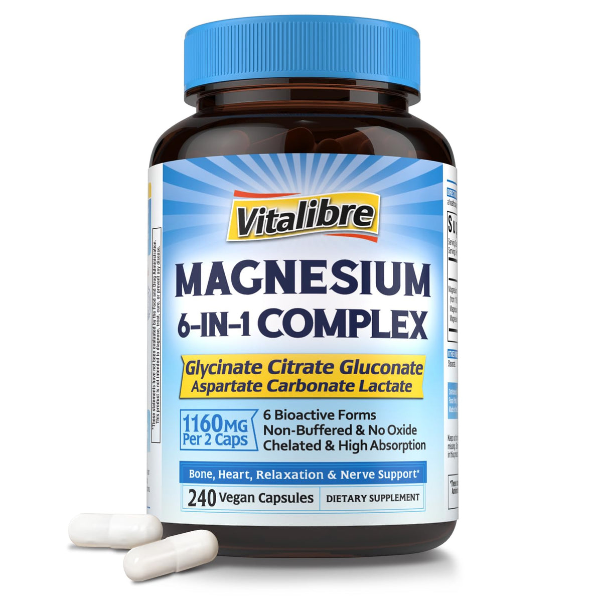 Vitalibre Magnesium 6-in-1 label artwork