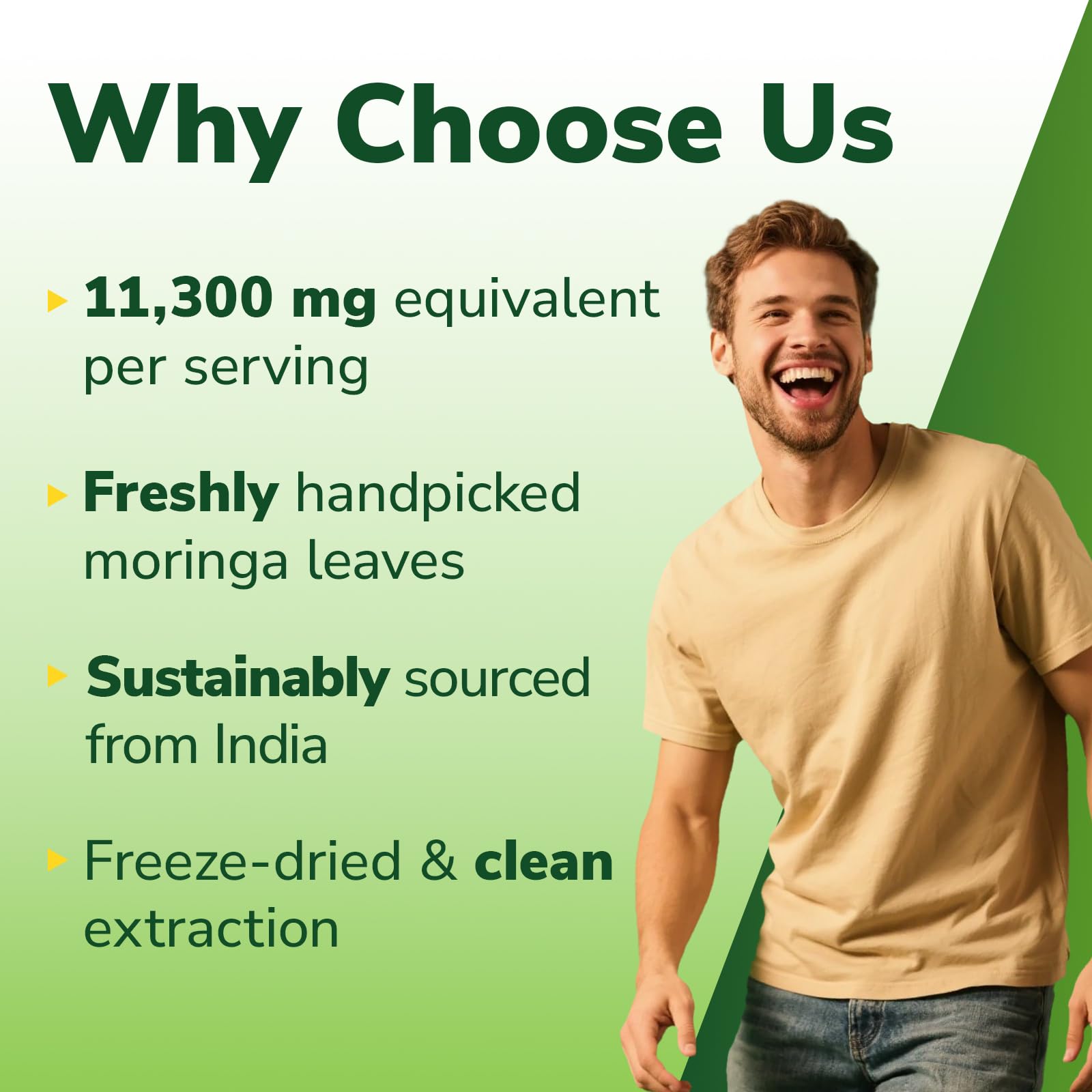 Antioxidants and nutrients infographic from moringa ingredients