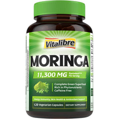 Vitalibre Moringa 11300 mg bottle and label