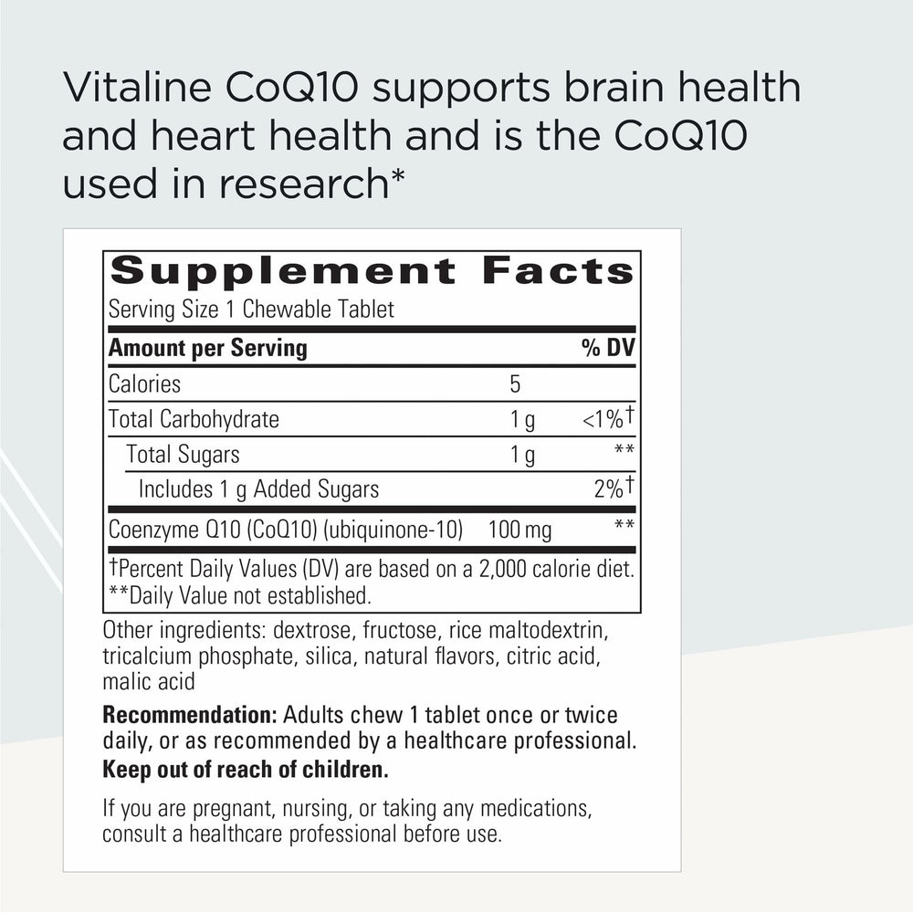 Tropical fruit flavored CoQ10 chewable tablets