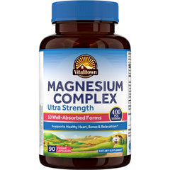 Vitalitown 10-in-1 Magnesium Complex hero image with 90 capsules