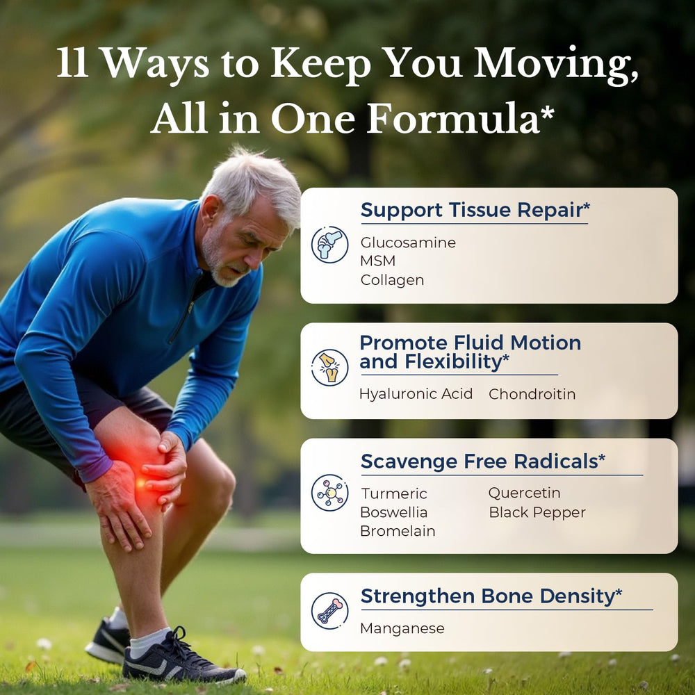 Vitalitown 11-in-1 supplement group shot showing capsule bottle