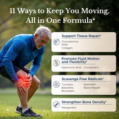 Vitalitown 11-in-1 supplement group shot showing capsule bottle