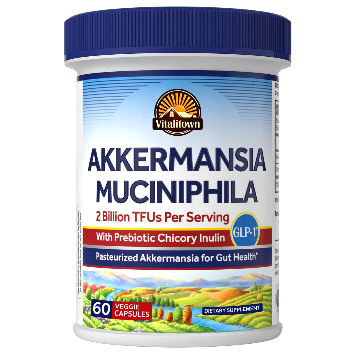 Vitalitown Akkermansia Probiotic bottle with 60 vegetable capsules