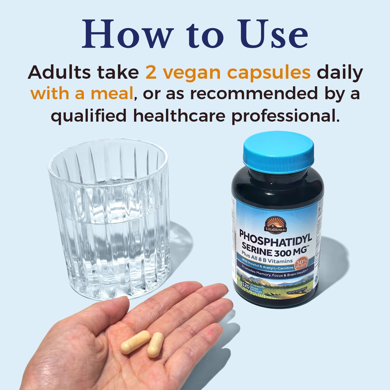 Vitalitown supplement label and nutrition facts panel for transparency