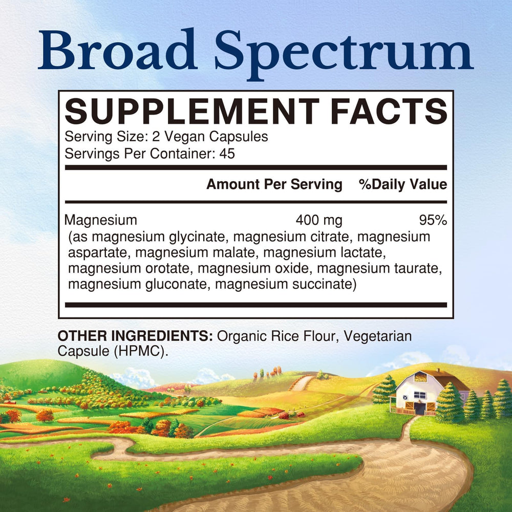 Ten chelated magnesium forms including glycinate, citrate, malate and taurate