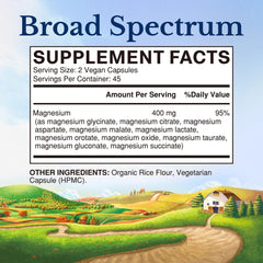 Ten chelated magnesium forms including glycinate, citrate, malate and taurate