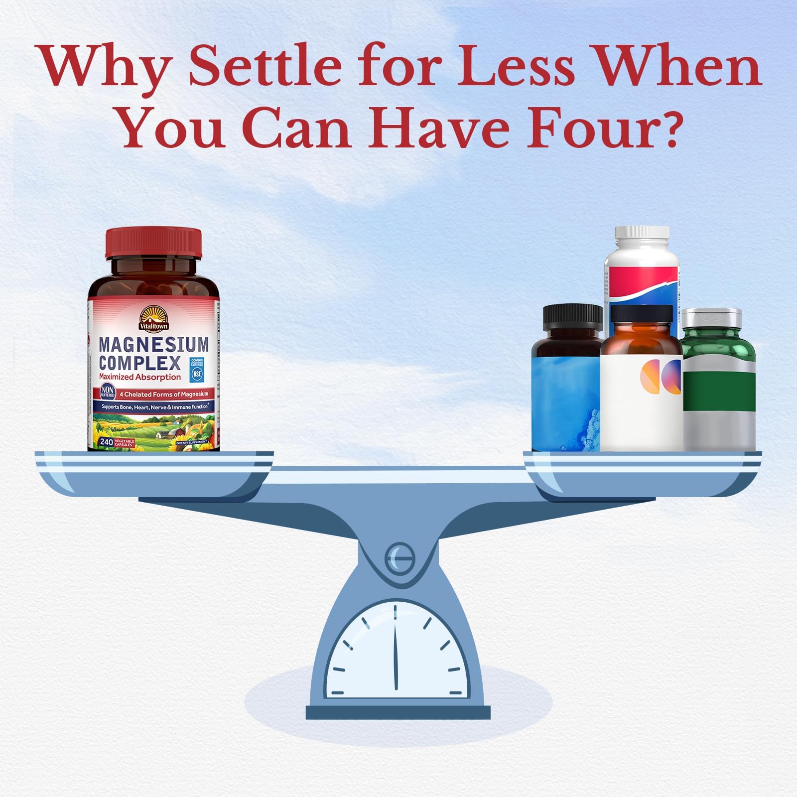 Vegan, non-GMO magnesium capsules without artificial fillers