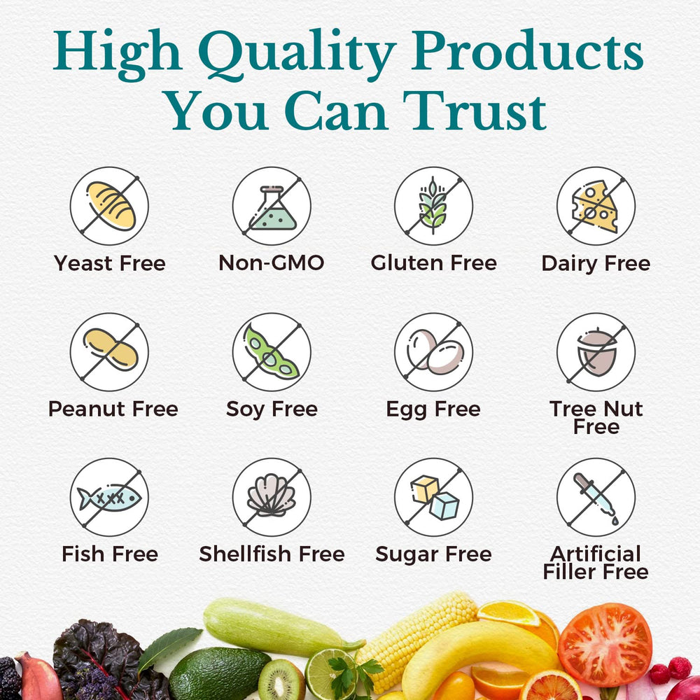 Vegan, gluten-free, dairy-free probiotic supplement packaging