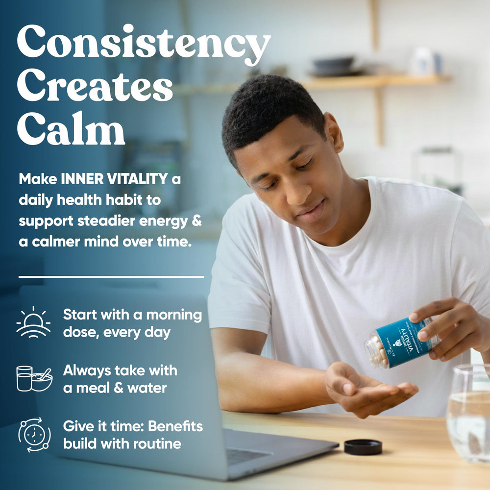 Calm, focused person representing stress balance