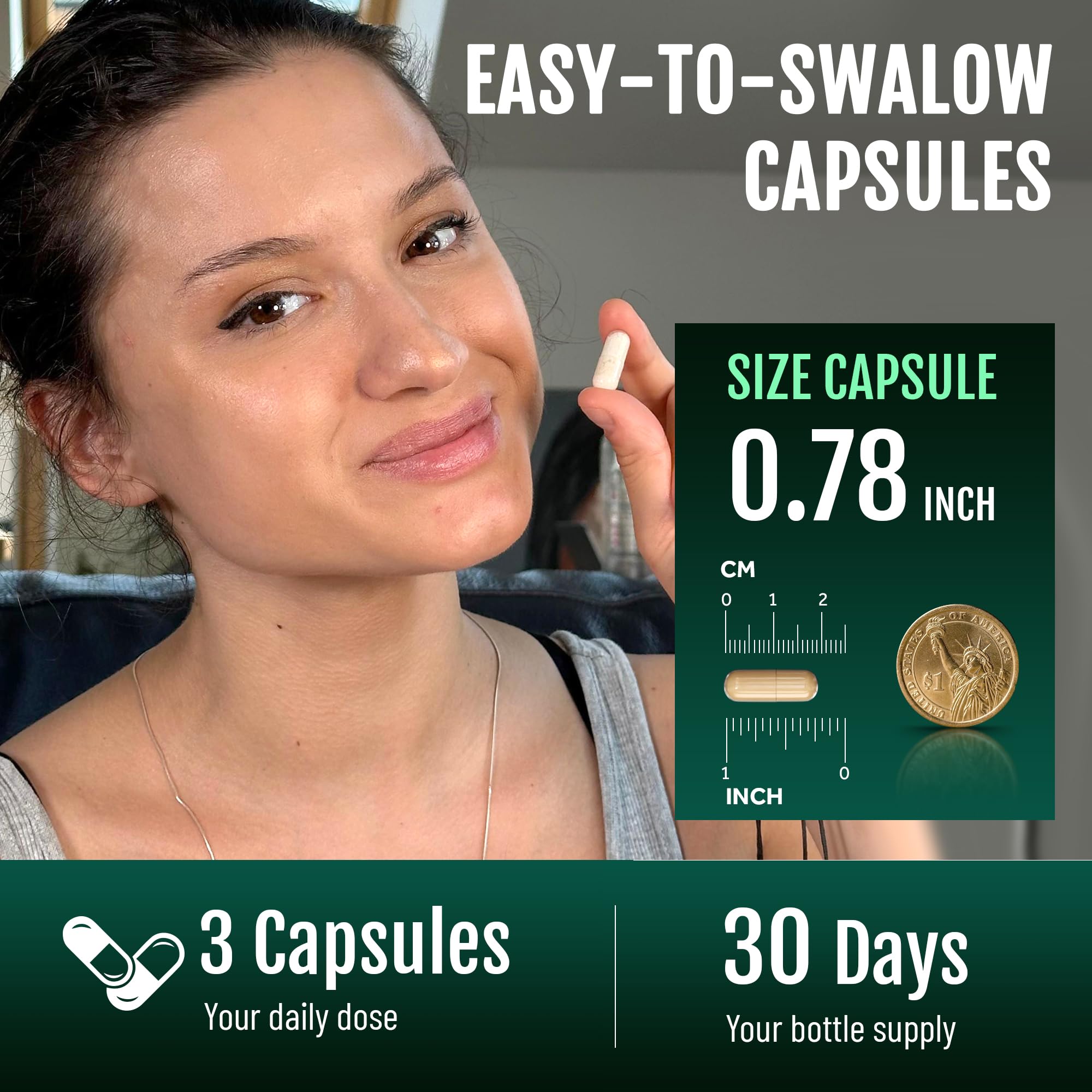 90 vegan capsules bottle on white background