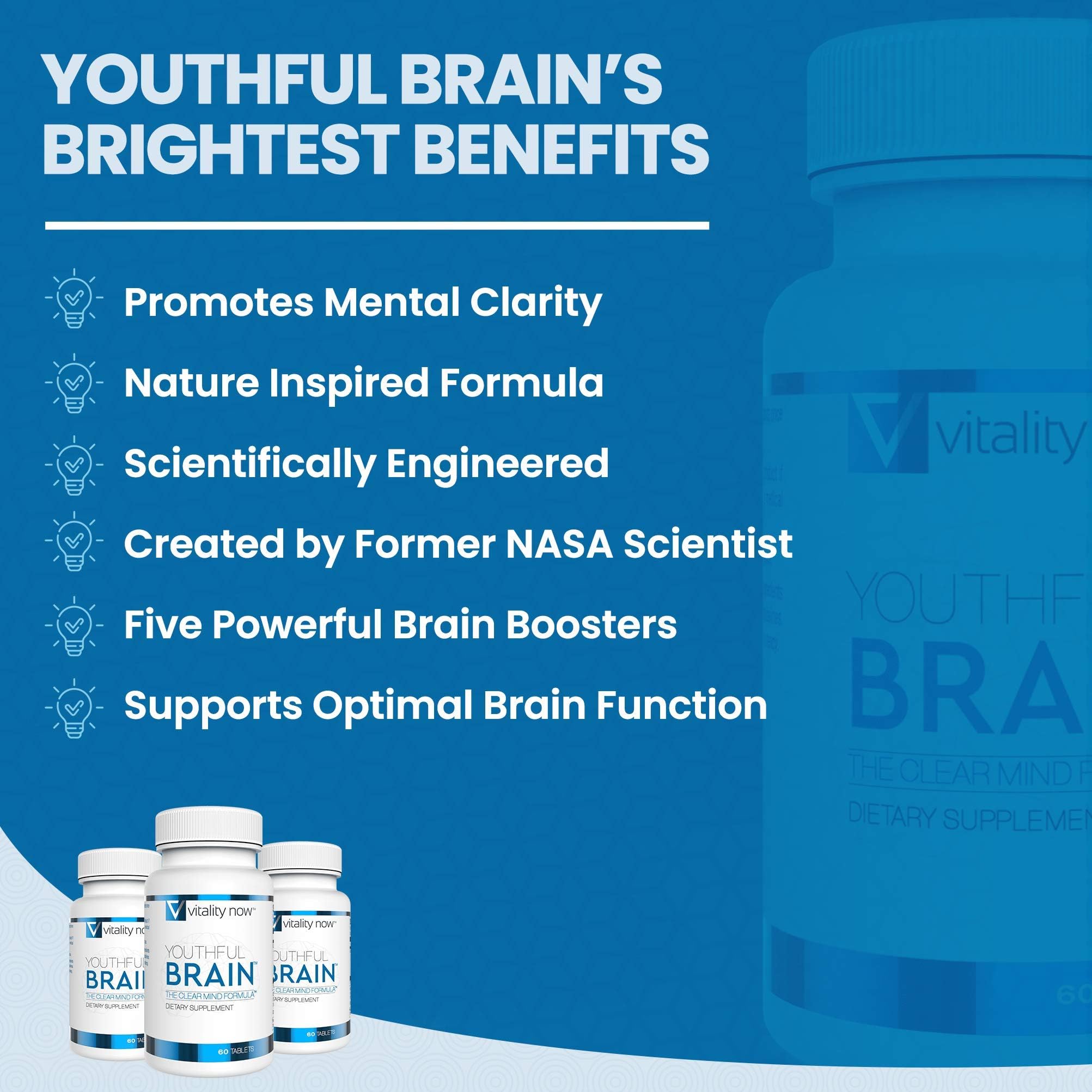 Illustration of brain-health ingredients: Bacopa Monnieri, Ginkgo Biloba, Phosphatidylserine and Vitamin B12