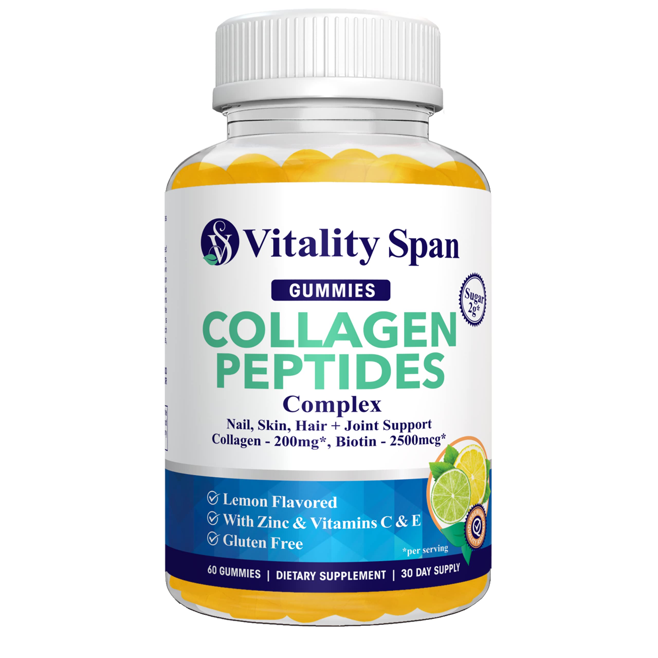 Lemon flavor Vitality Span Collagen Gummies – 60 count
