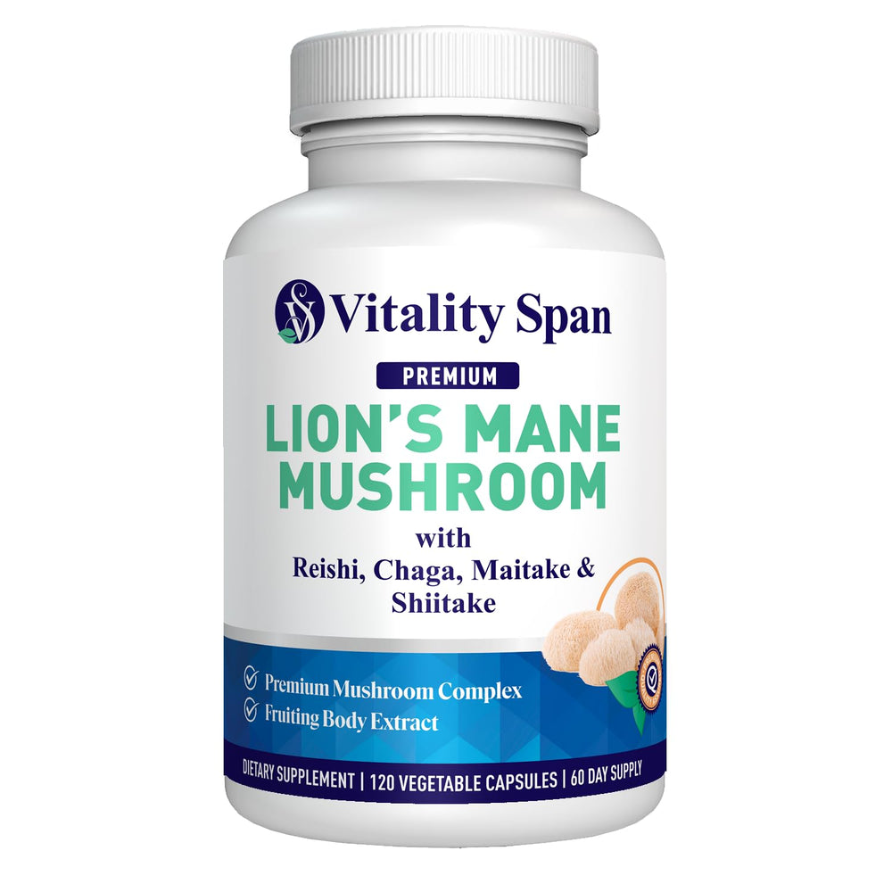 Vitality Span Lions Mane fruiting body mushrooms blend