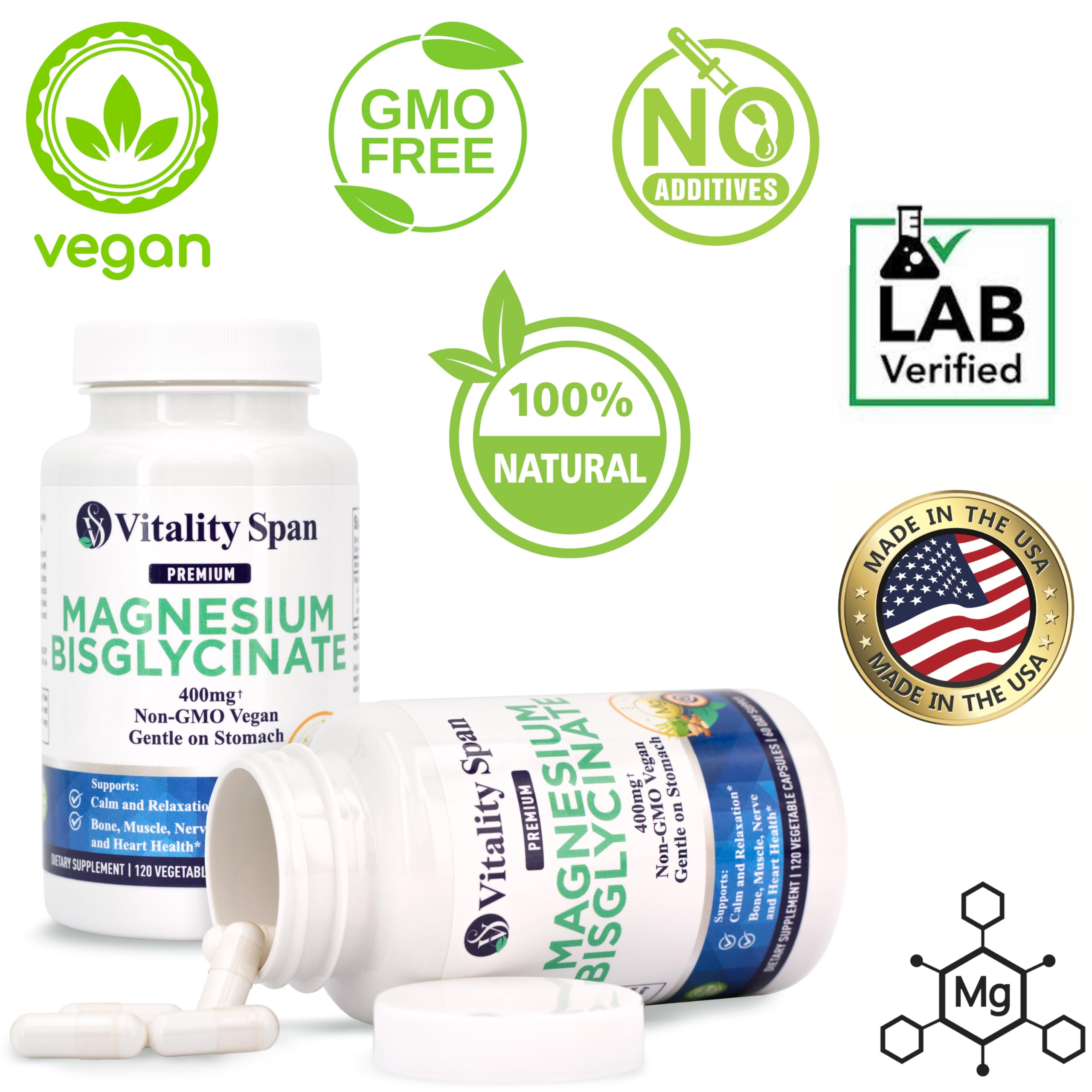 Vitality Span label showing Made in USA.