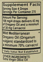 Label for Vitality Works oregano oil bottle