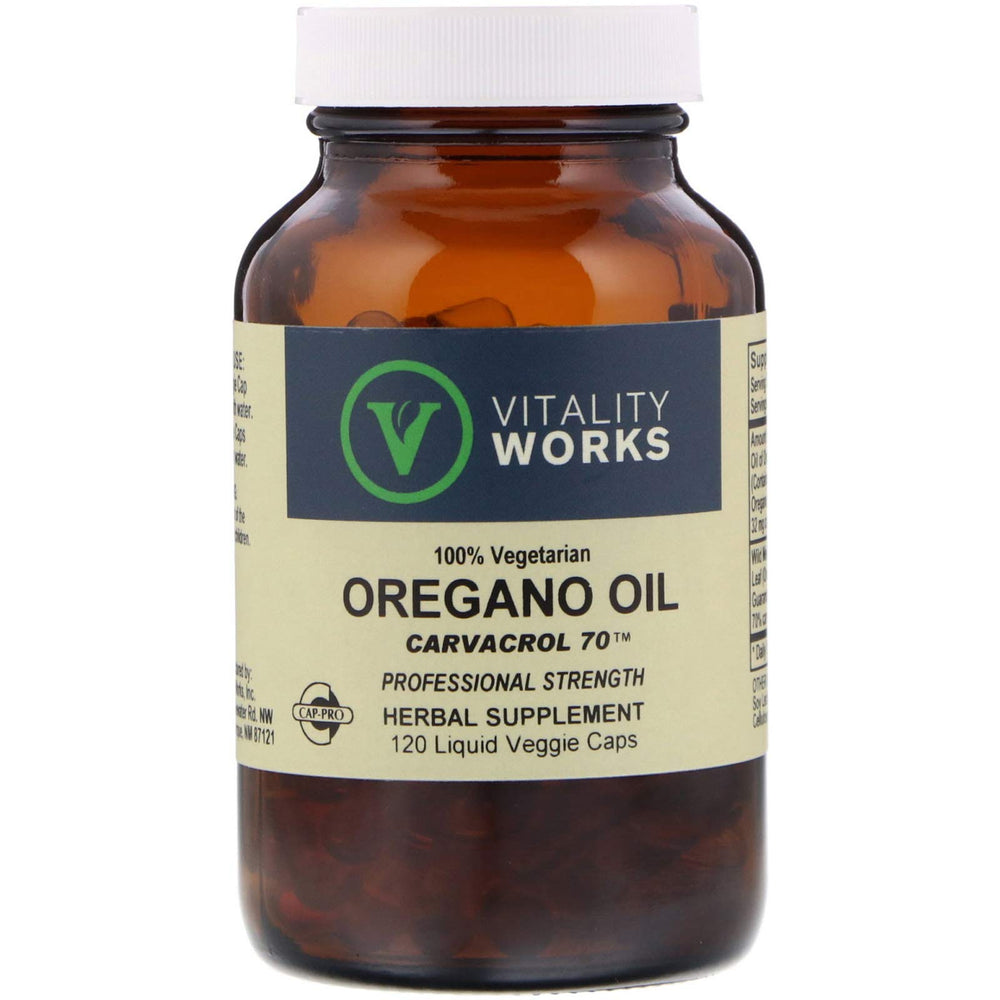 VITALITY WORKS Vegan Oregano Oil bottle, 120 CT