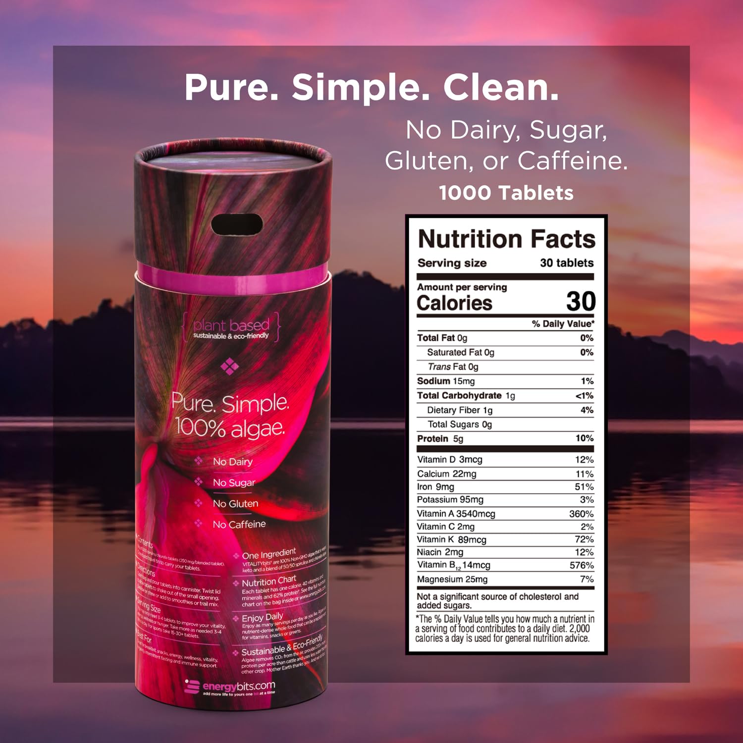 VITALITYbits vegan, keto friendly algae tablets