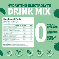 Vitalogix Naturals Electrolyte Powder Crisp Apple glass pour supports quick hydration after workouts