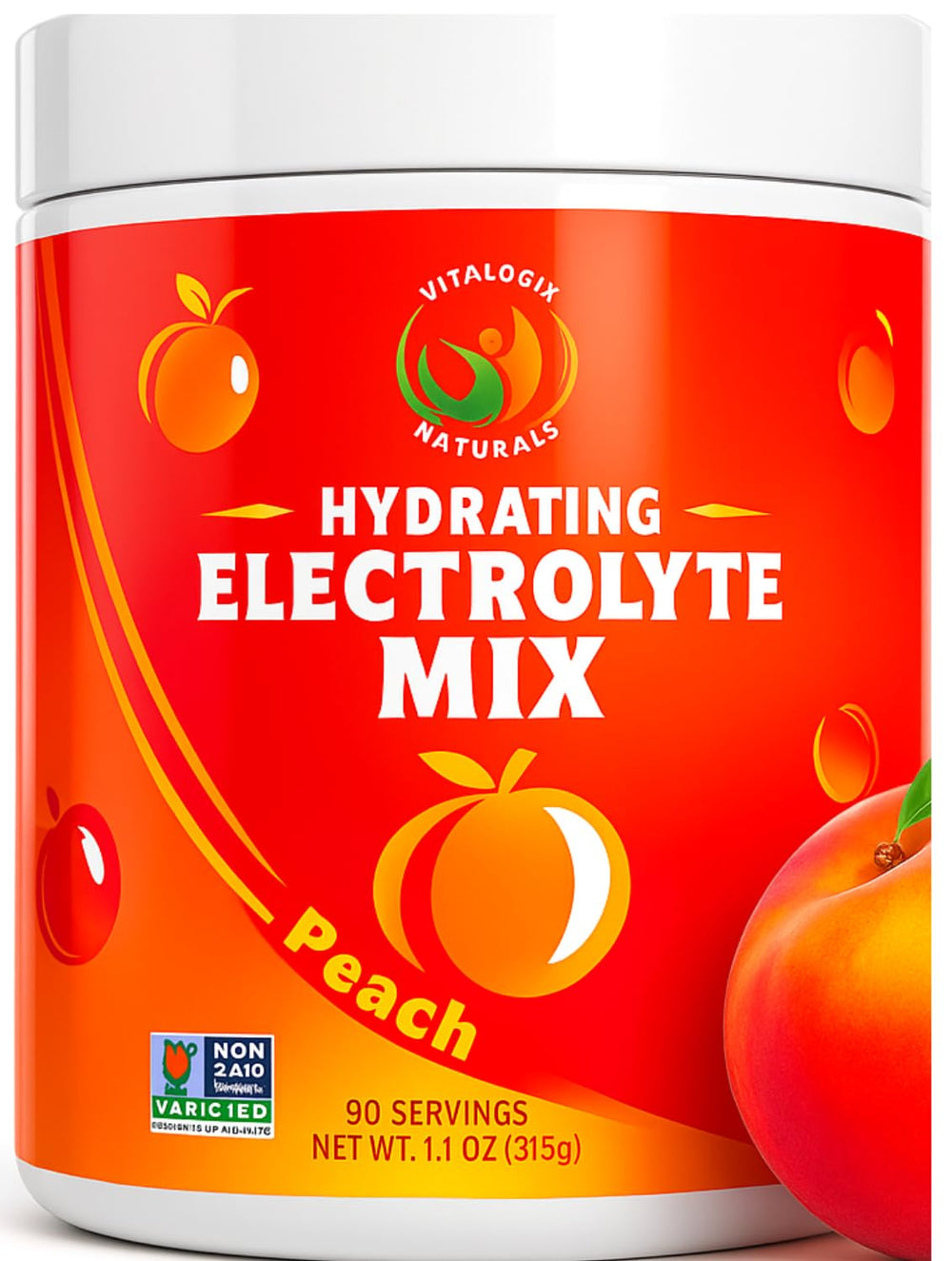 Vitalogix Naturals electrolyte powder tub for clean, sugar-free hydration during workouts.