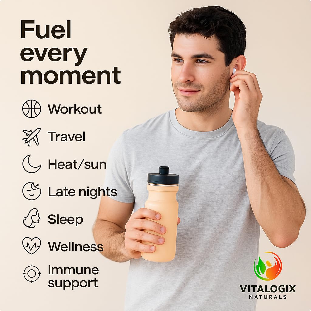 Vitalogix Naturals no-sugar low-sodium formula offers balanced hydration without calories.