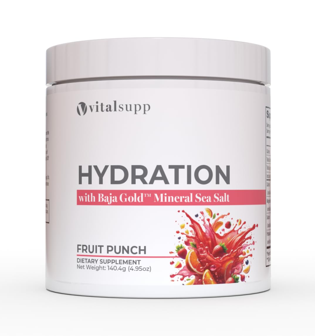 VITALSUPP Electrolyte Powder tub front highlights zero sugar and keto-friendly hydration