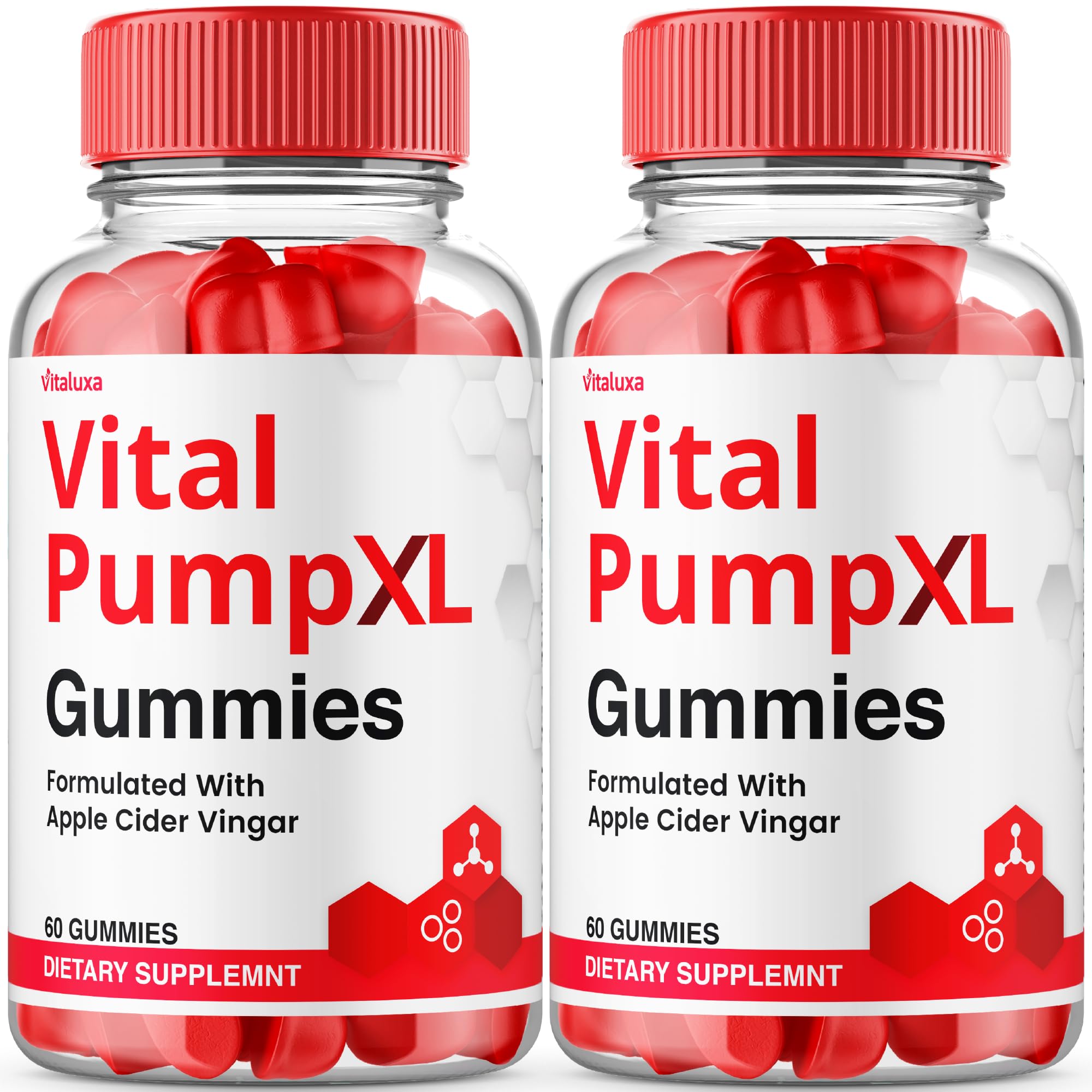 Vitaluxa Vital Pump XL gummies front label, a convenient daily supplement
